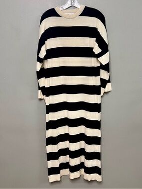 NWOT Touché Prive Striped Oversize Knit Dress W/ Long Sleeves Size Small